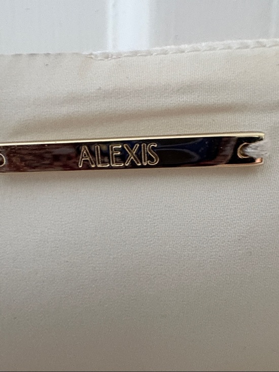 Alexis Cream Mini Shift Dress with Gold Buttons XL - Picture 2 of 4